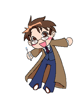 a gif of the tenth doctor dancing